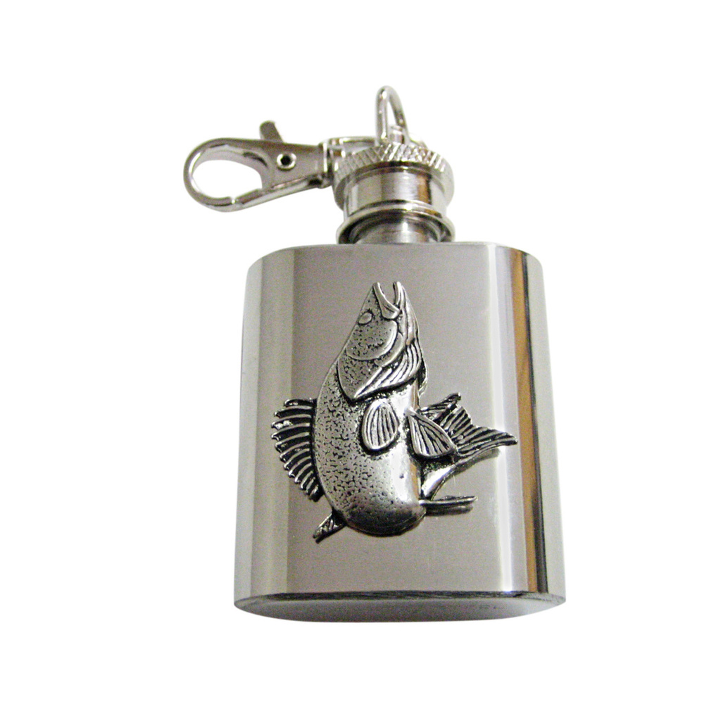 Zander Walleye Fish Keychain Flask